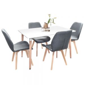 Comedor Minimalista con 4 sillas Sevilla Negra y Mesa Eames 